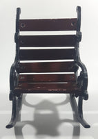 Ornate Cast Iron with Wood Slats Dollhouse Furniture Size Garden Style Rocking Chair