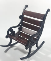 Ornate Cast Iron with Wood Slats Dollhouse Furniture Size Garden Style Rocking Chair