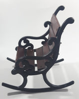 Ornate Cast Iron with Wood Slats Dollhouse Furniture Size Garden Style Rocking Chair