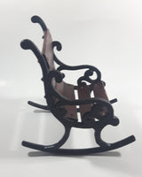 Ornate Cast Iron with Wood Slats Dollhouse Furniture Size Garden Style Rocking Chair