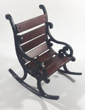 Ornate Cast Iron with Wood Slats Dollhouse Furniture Size Garden Style Rocking Chair