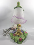 2004 Hampton Bay Disney Tinkerbell Flowers and Vine Lamp with Purple and White Bell Tulip Shade - No Wings