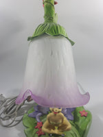 2004 Hampton Bay Disney Tinkerbell Flowers and Vine Lamp with Purple and White Bell Tulip Shade - No Wings