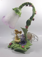 2004 Hampton Bay Disney Tinkerbell Flowers and Vine Lamp with Purple and White Bell Tulip Shade - No Wings