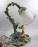 2004 Hampton Bay Disney Tinkerbell Flowers and Vine Lamp with Purple and White Bell Tulip Shade - No Wings