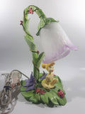 2004 Hampton Bay Disney Tinkerbell Flowers and Vine Lamp with Purple and White Bell Tulip Shade - No Wings