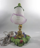 2004 Hampton Bay Disney Tinkerbell Flowers and Vine Lamp with Purple and White Bell Tulip Shade - No Wings