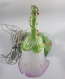 2004 Hampton Bay Disney Tinkerbell Flowers and Vine Lamp with Purple and White Bell Tulip Shade - No Wings