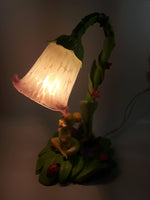 2004 Hampton Bay Disney Tinkerbell Flowers and Vine Lamp with Purple and White Bell Tulip Shade - No Wings