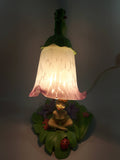 2004 Hampton Bay Disney Tinkerbell Flowers and Vine Lamp with Purple and White Bell Tulip Shade - No Wings