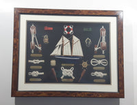 Blue Nose Ship Nautical Knots and Wood Cased Shadow Box  16" x 20"