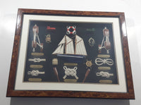 Blue Nose Ship Nautical Knots and Wood Cased Shadow Box  16" x 20"