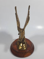 Solid Brass Metal Eagle Ornament on Wood Base