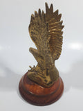 Solid Brass Metal Eagle Ornament on Wood Base