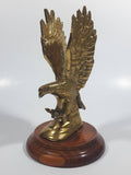 Solid Brass Metal Eagle Ornament on Wood Base