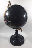 Beautiful 17" Tall Black with Mother of Pearl and Semi-Precious Gems Gemstones Earth World Map Rotating Globe