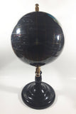 Beautiful 17" Tall Black with Mother of Pearl and Semi-Precious Gems Gemstones Earth World Map Rotating Globe