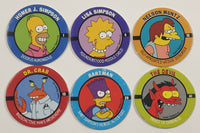1990s Matt Groening's The Simpsons Cartoon Characters Pogs / Caps Lot of 6