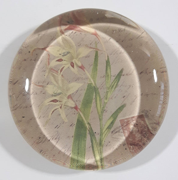 White Lily Flower Clear Resin Fridge Magnet