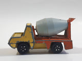 Vintage PlayArt Cement Mixer Yellow and Orange Die Cast Toy Car Construction Building Equipment Vehicle - Missing half the Windsheild - Hong Kong
