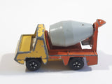 Vintage PlayArt Cement Mixer Yellow and Orange Die Cast Toy Car Construction Building Equipment Vehicle - Missing half the Windsheild - Hong Kong