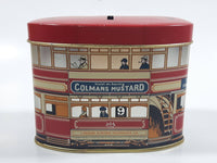 Vintage London Electric Tramways Co. Insist on having Colmans Mustard & Jacob's Cream Crackers Tin Metal Coin Bank