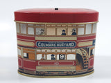 Vintage London Electric Tramways Co. Insist on having Colmans Mustard & Jacob's Cream Crackers Tin Metal Coin Bank