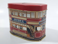 Vintage London Electric Tramways Co. Insist on having Colmans Mustard & Jacob's Cream Crackers Tin Metal Coin Bank