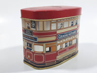 Vintage London Electric Tramways Co. Insist on having Colmans Mustard & Jacob's Cream Crackers Tin Metal Coin Bank