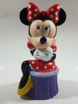 Disney Applause Minnie Mouse Sitting on Purple Stool 9 1/2" Tall Hard Vinyl Coin Bank