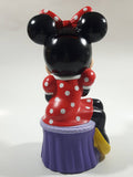 Disney Applause Minnie Mouse Sitting on Purple Stool 9 1/2" Tall Hard Vinyl Coin Bank