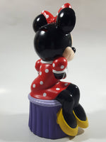 Disney Applause Minnie Mouse Sitting on Purple Stool 9 1/2" Tall Hard Vinyl Coin Bank