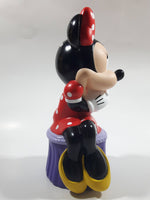 Disney Applause Minnie Mouse Sitting on Purple Stool 9 1/2" Tall Hard Vinyl Coin Bank