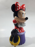 Disney Applause Minnie Mouse Sitting on Purple Stool 9 1/2" Tall Hard Vinyl Coin Bank