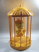 1998 Play By Play Warner Bros. Looney Tunes Tweety Bird Stuffed Plushy on Swing Singing and Talking in 13" Tall Plastic Yellow Cage - Not Working