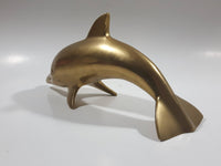 Dolphin Sculpture 8 1/2" Solid Brass Metal