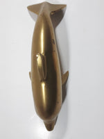 Dolphin Sculpture 8 1/2" Solid Brass Metal