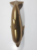 Dolphin Sculpture 8 1/2" Solid Brass Metal