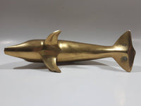 Dolphin Sculpture 8 1/2" Solid Brass Metal