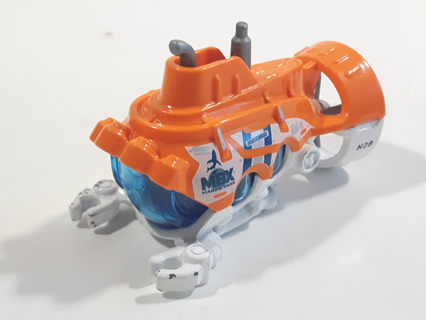 2020 Matchbox MBX Marine Rescue Deep Diver Orange and White Die Cast Toy Submersible Vehicle