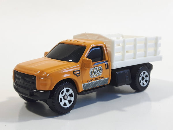 2014 Matchbox MBX Construction Ford F-350 Truck Orange Yellow Die Cast Toy Car Vehicle