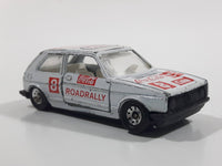 1988 Hartoy Coca Cola Coke Soda Pop VW Volkswagen Golf GTI White Red Die Cast Toy Car Vehicle with Opening Doors - Missing a Door