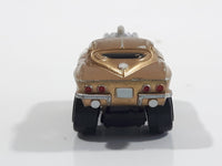 Micro Machines Style Ford Mustang with Blown Motor Gold Miniature Die Cast Toy Car Vehicle