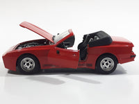 Majorette Porsche 944 Turbo Convertible 1:24 Scale Red Die Cast Toy Car Vehicle with Opening Doors and Hood