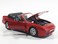 Majorette Porsche 944 Turbo Convertible 1:24 Scale Red Die Cast Toy Car Vehicle with Opening Doors and Hood