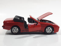 Majorette Porsche 944 Turbo Convertible 1:24 Scale Red Die Cast Toy Car Vehicle with Opening Doors and Hood