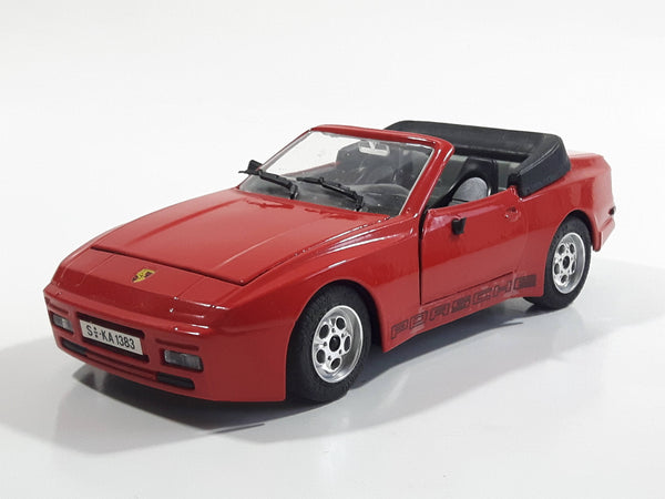 Majorette Porsche 944 Turbo Convertible 1:24 Scale Red Die Cast Toy Car Vehicle with Opening Doors and Hood