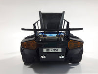 Majorette Lamborghini Countach 5000 Quattrovalvole 1:24 Scale Black Die Cast Toy Car Vehicle with Opening Scissor Doors and Hood