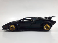 Majorette Lamborghini Countach 5000 Quattrovalvole 1:24 Scale Black Die Cast Toy Car Vehicle with Opening Scissor Doors and Hood