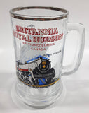 Vintage Britannia Royal Hudson 2860 Train Locomotive M.V. Britannia Harbour Ferries 5 1/2" Tall Glass Beer Mug Cup